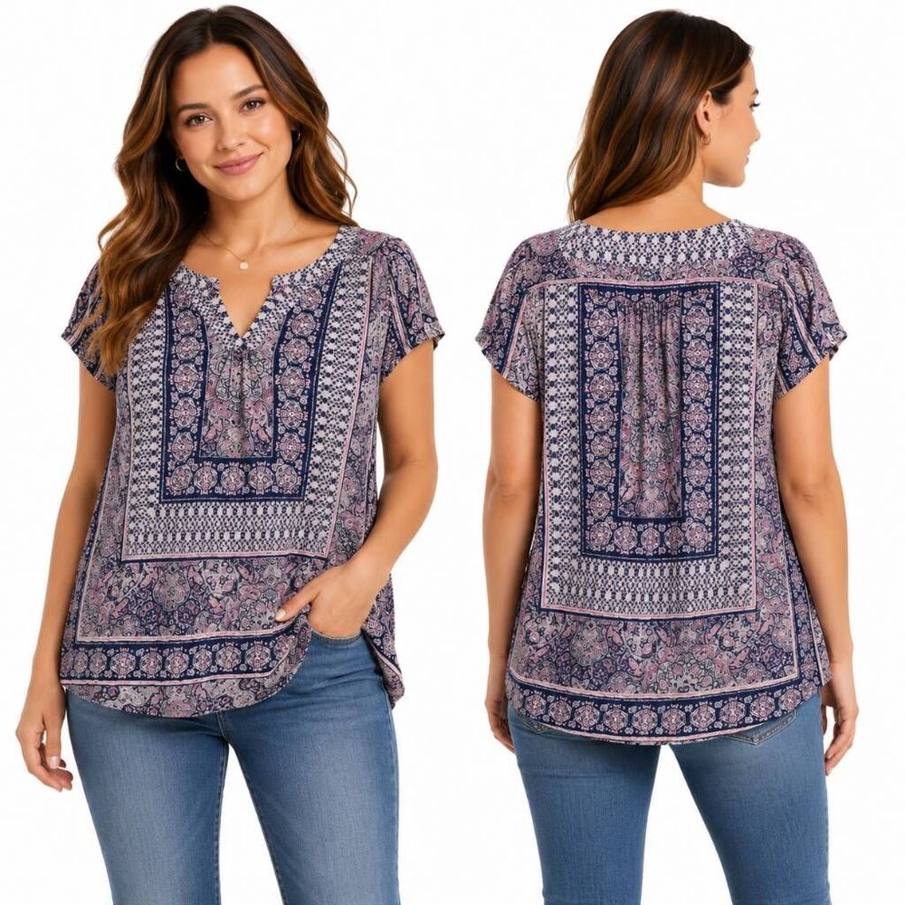 Lucky Brand IKIG Boho Blouse Womens Small